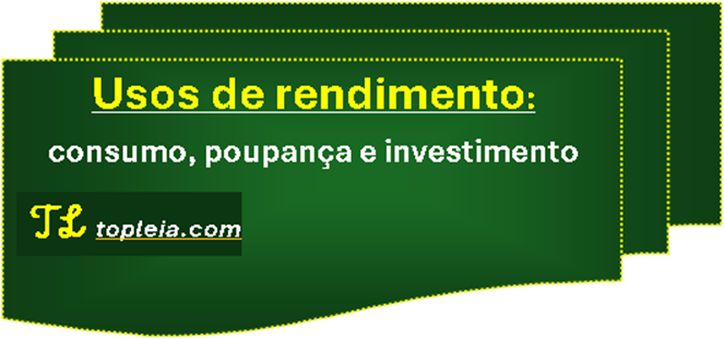 Uso de rendimento: consumo, poupança e investimento